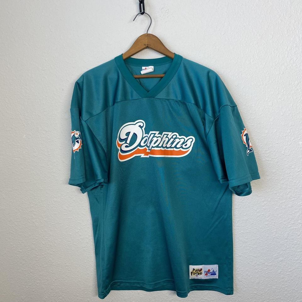 Vtg Reebok Miami Dolphins Button Up Baseball Jersey - Depop