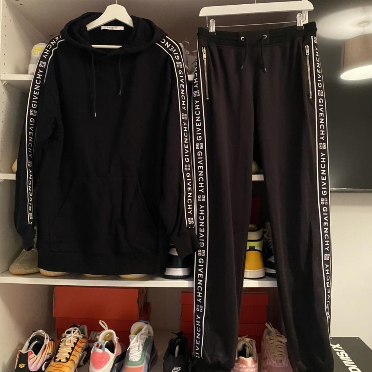 Givenchy black logo jacquard tracksuit Used but. Depop