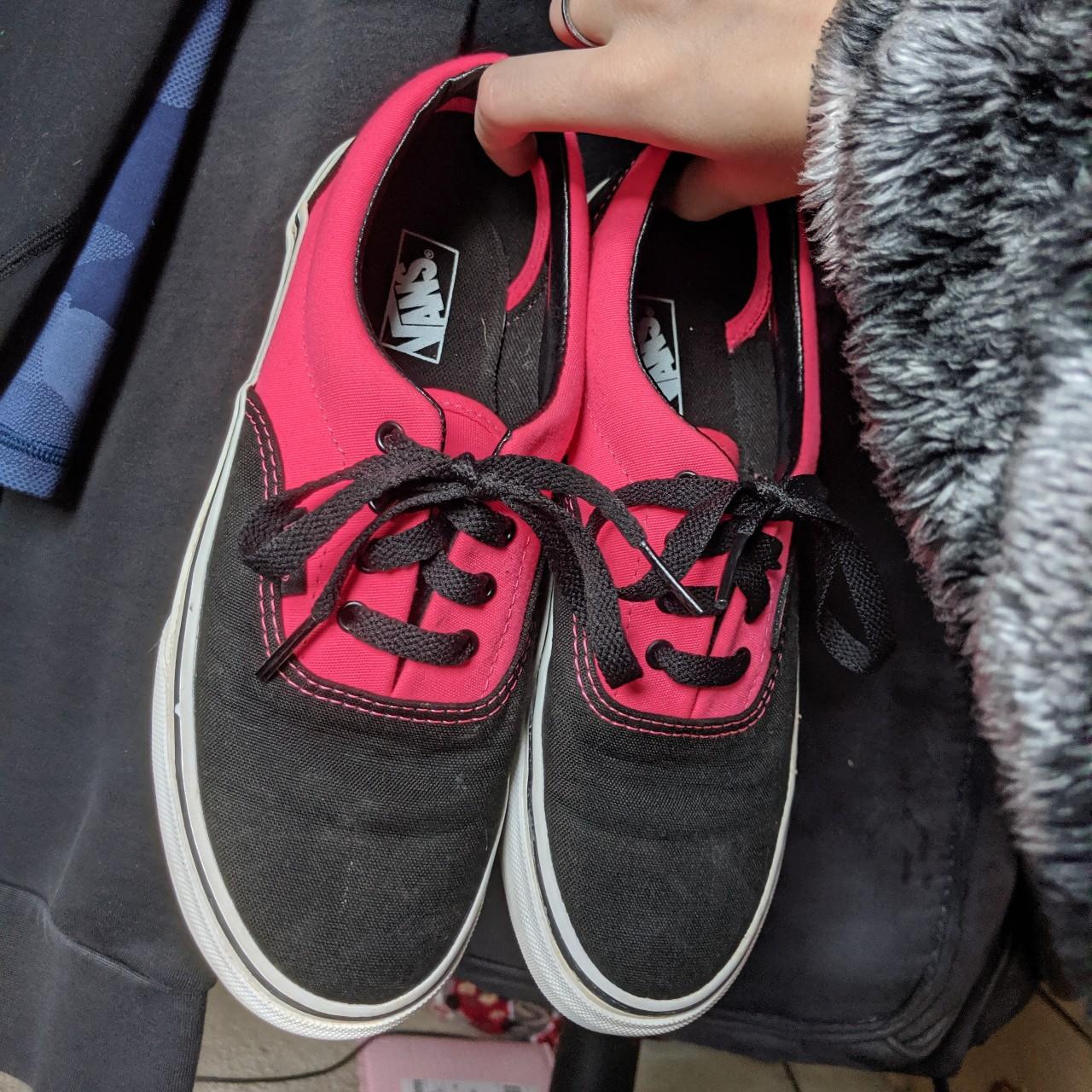 black hot pink 2 tone vans brand new kids. Depop