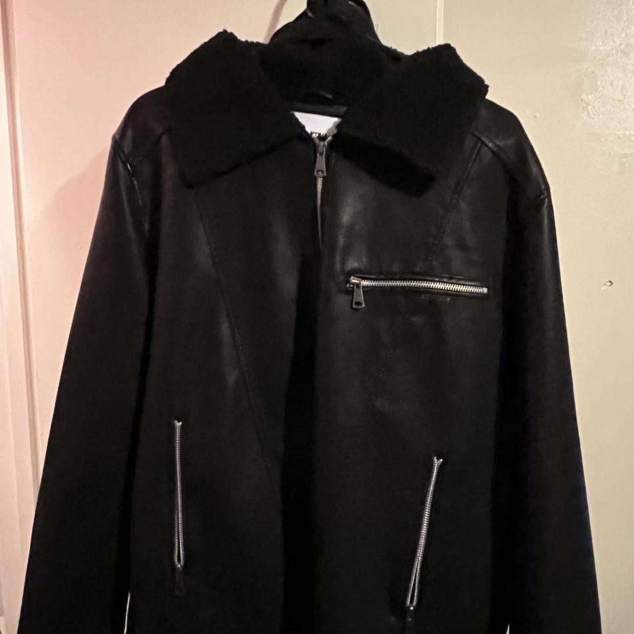 Fashion Nova Leather Jacket Size large Never worn... - Depop
