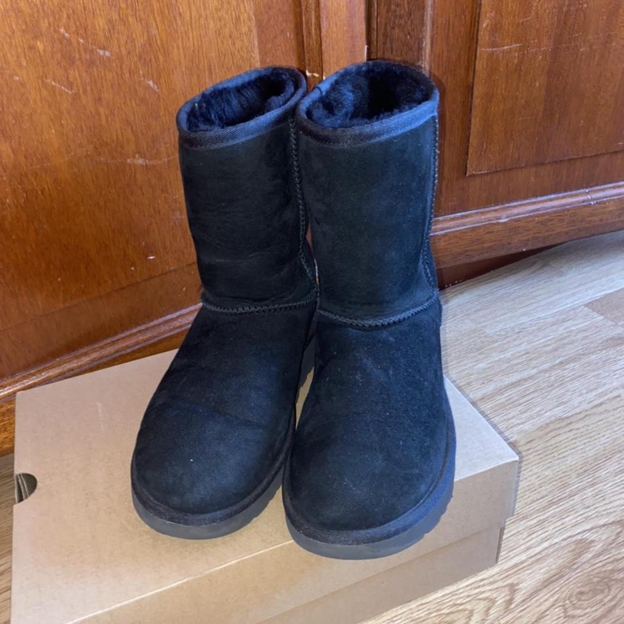 UGG WOMENS BLACK CLASSIC SHORT II SHEEPSKIN... - Depop