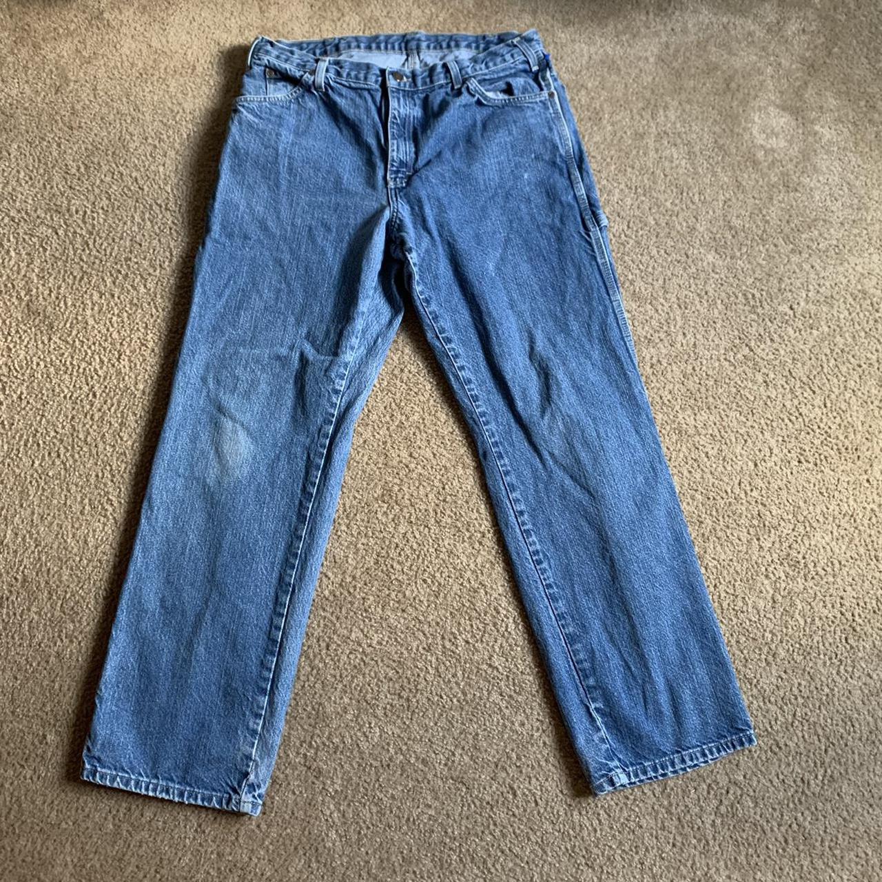 Dickies Men's Blue and Red Jeans | Depop