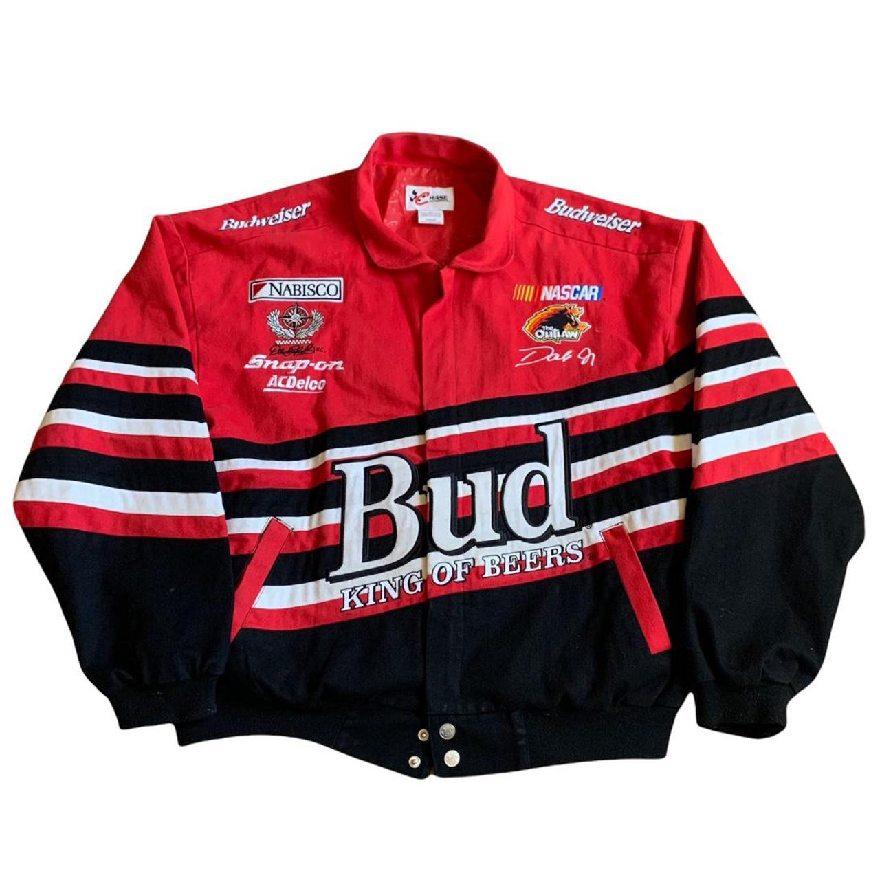 chase authentics racing jacket nascar budweiser... - Depop