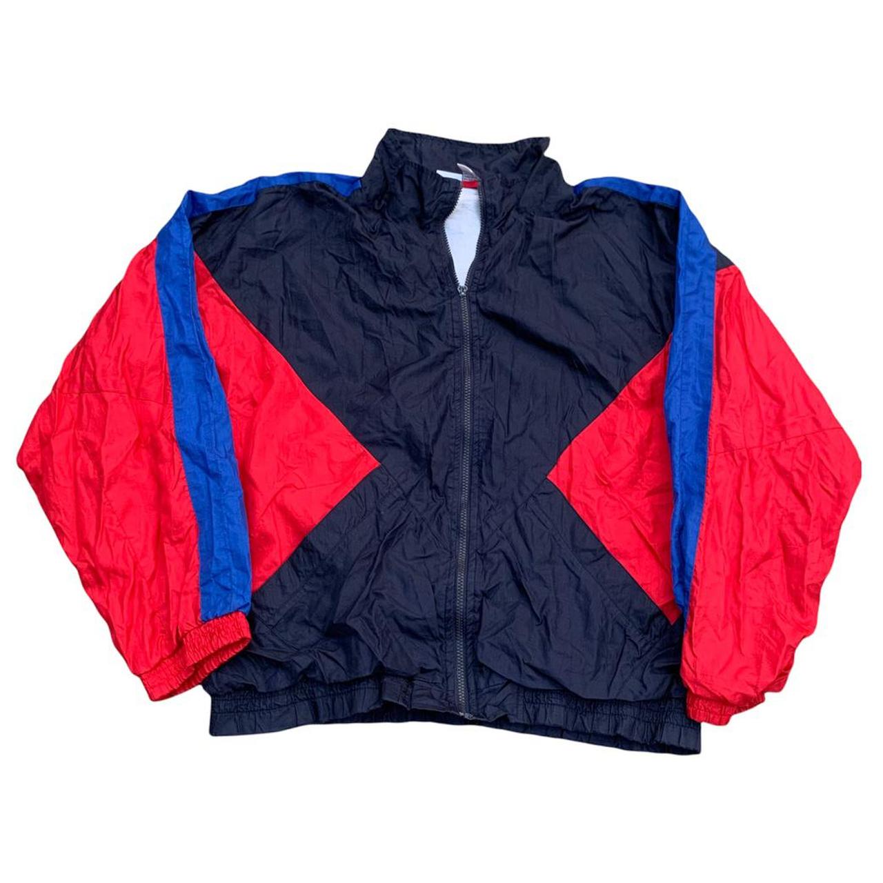 vintage 90s retro track jacket nucleus tag abstract... - Depop