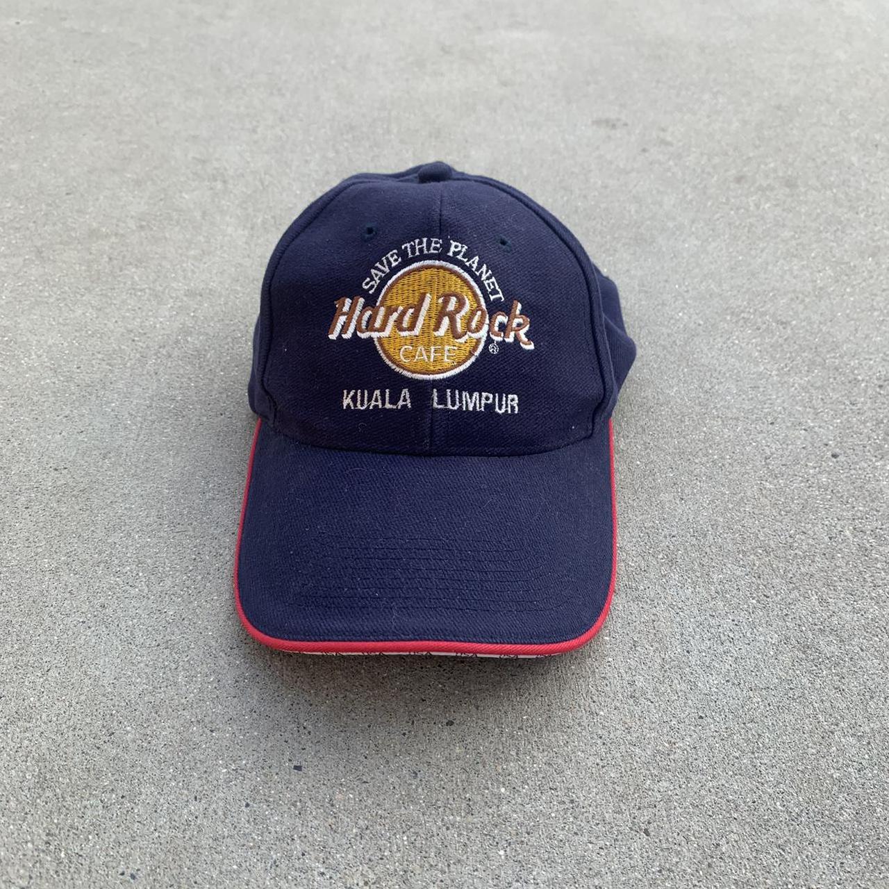 vintage hard rock cafe hat snapback suede save the... Depop