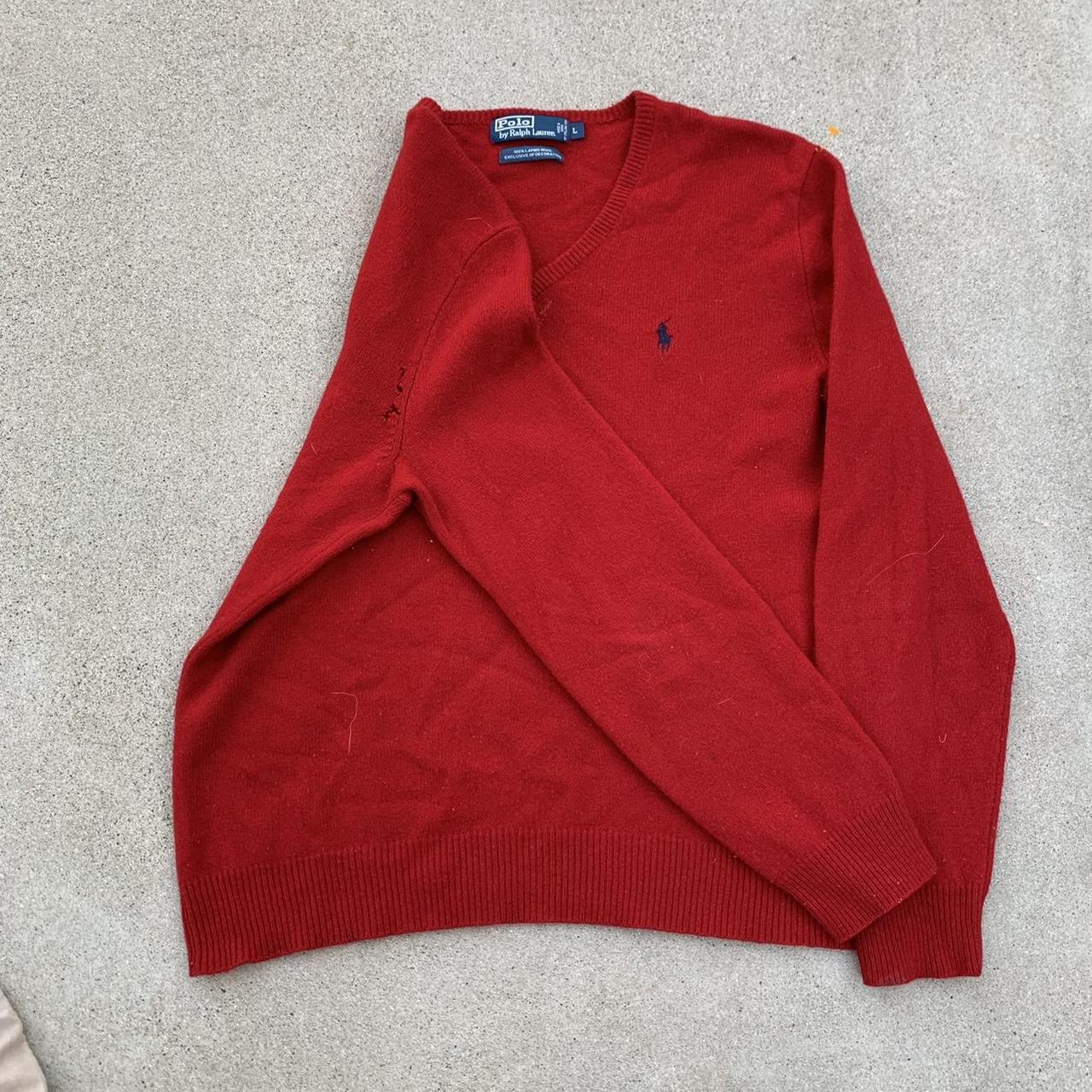 Ralph Lauren Men's Red and Navy Shirt | Depop