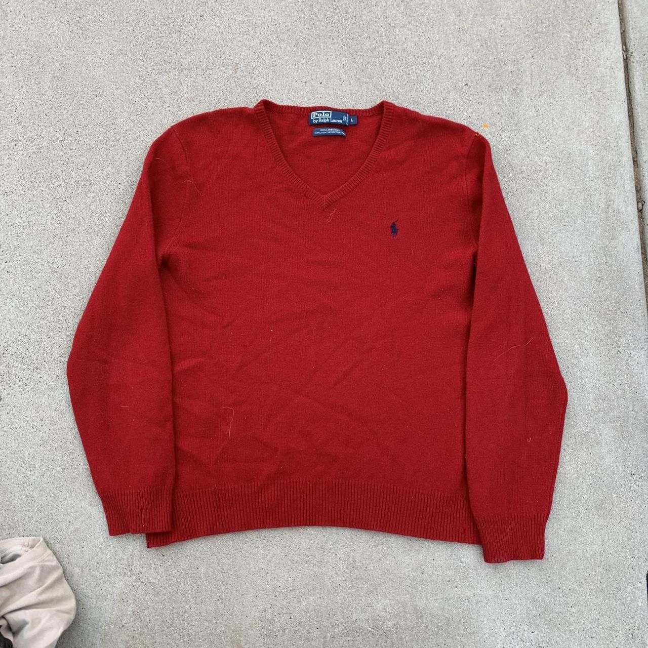 Ralph Lauren Men's Red and Navy Shirt | Depop