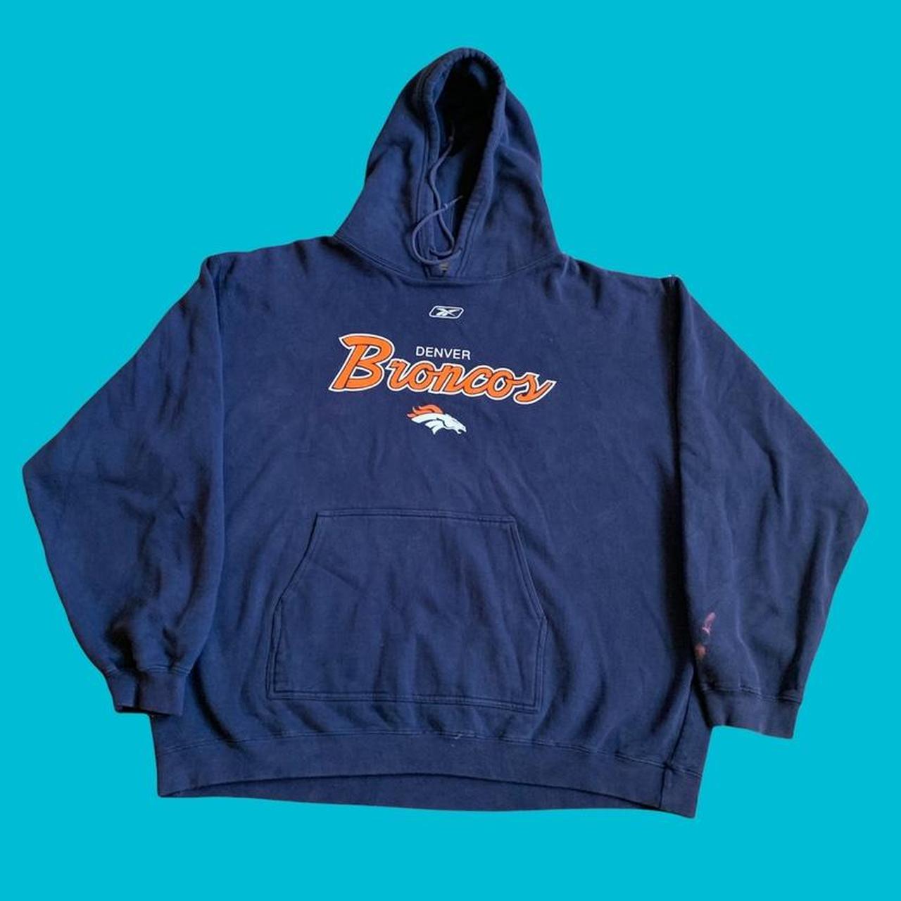 Youth Mitchell & Ness Black Denver Broncos Big Face 7.0 Pullover Hoodie Size: Small