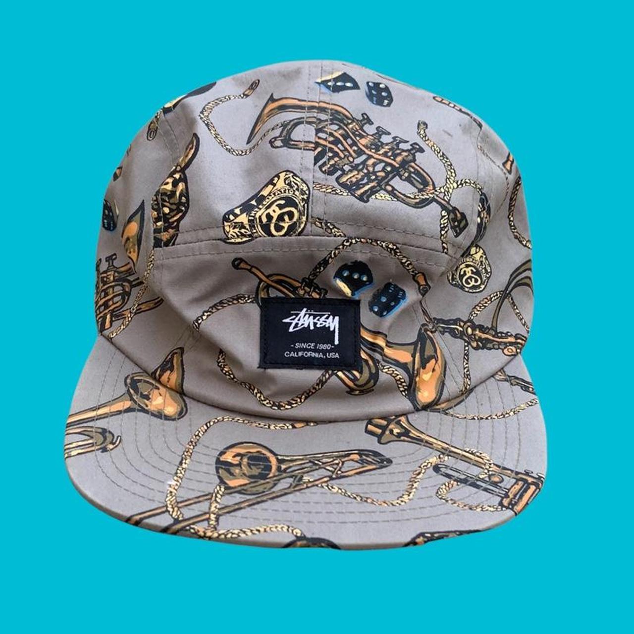 stussy snapback hat 5 panel trumpet dice gambling... - Depop