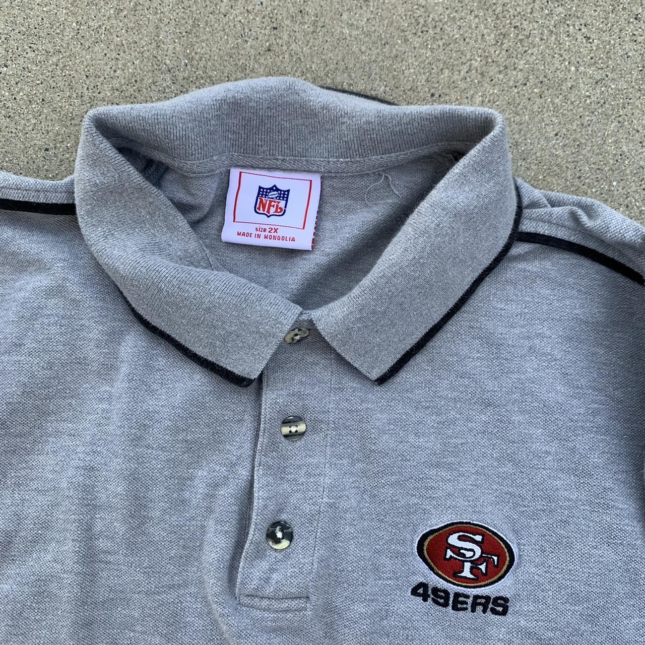 nfl san francisco 49ers polo tee quarter button up... - Depop