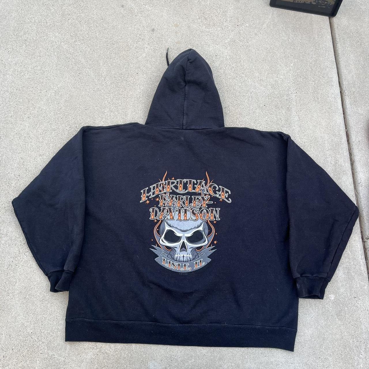 harley davidson heritage skull fire and flames... - Depop