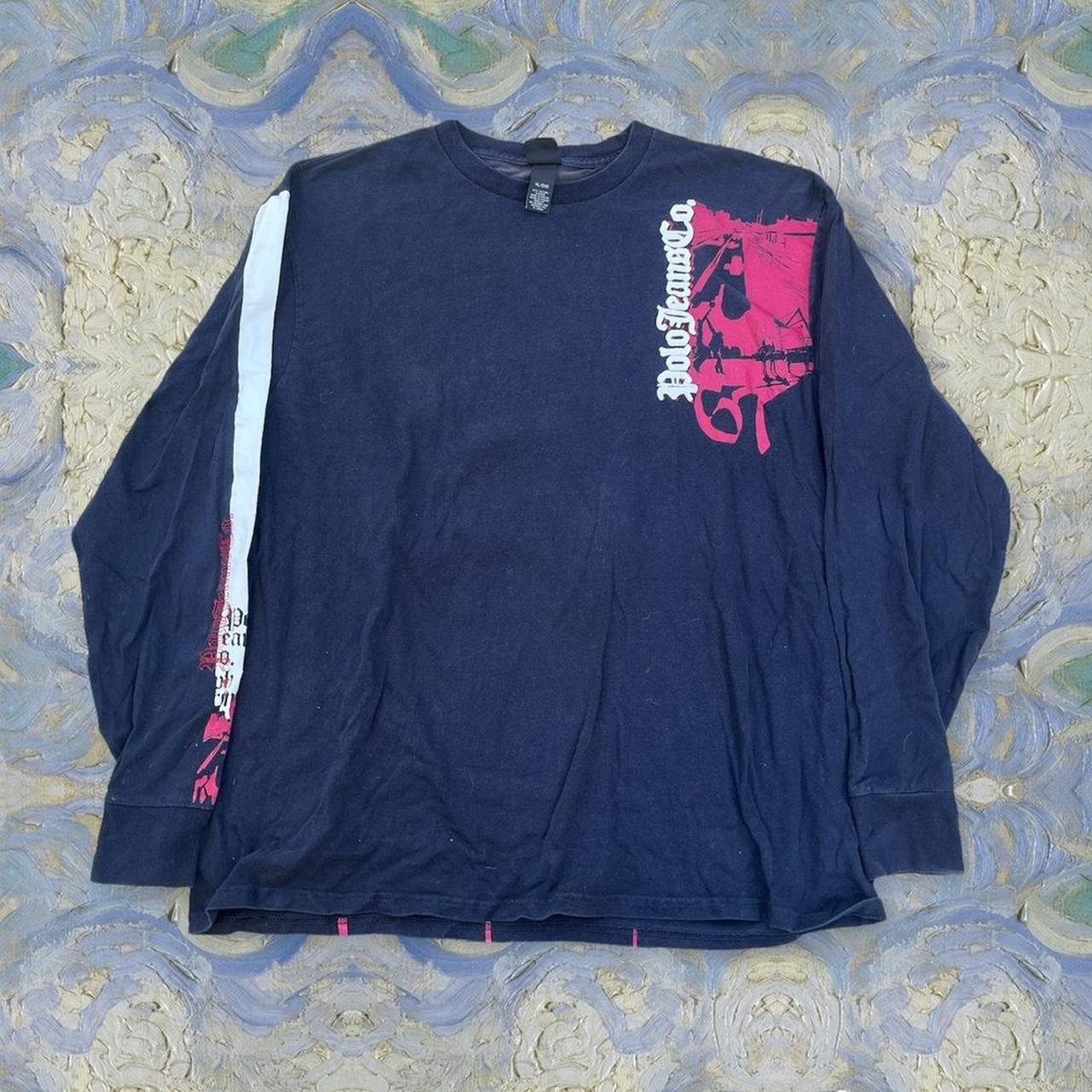 polo jeans co long sleeve graphic logo tee cybery2k... - Depop