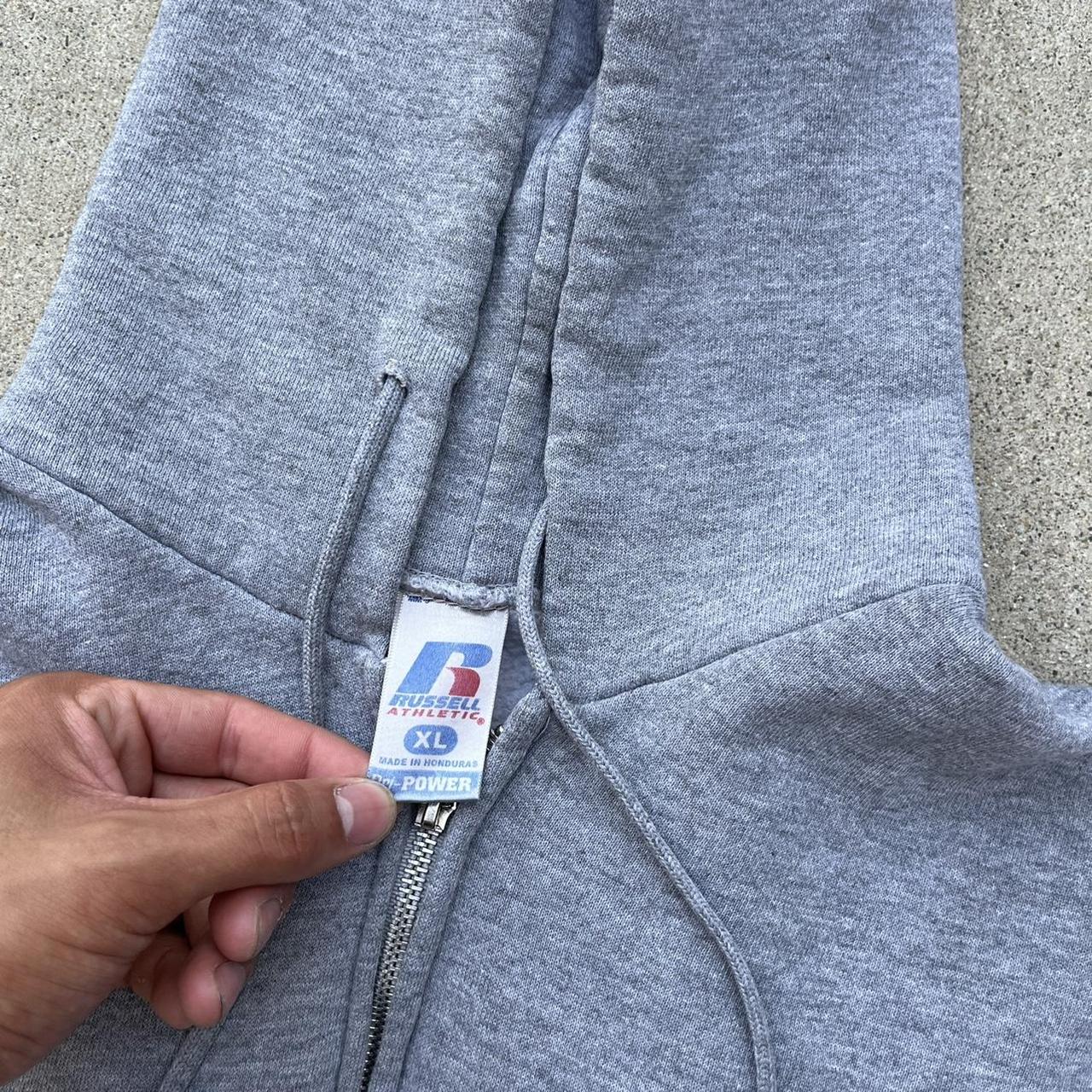 russell athletic blank hoodie full zip up mens xl - Depop