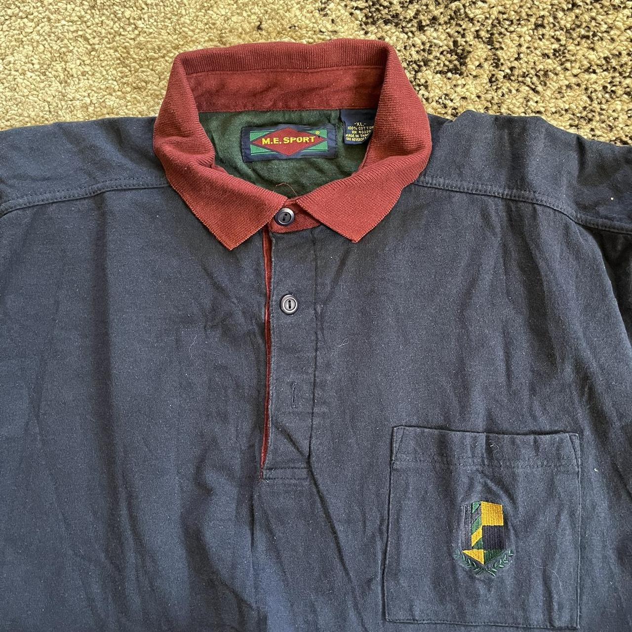 Izod Men's Navy and Burgundy Polo-shirts | Depop