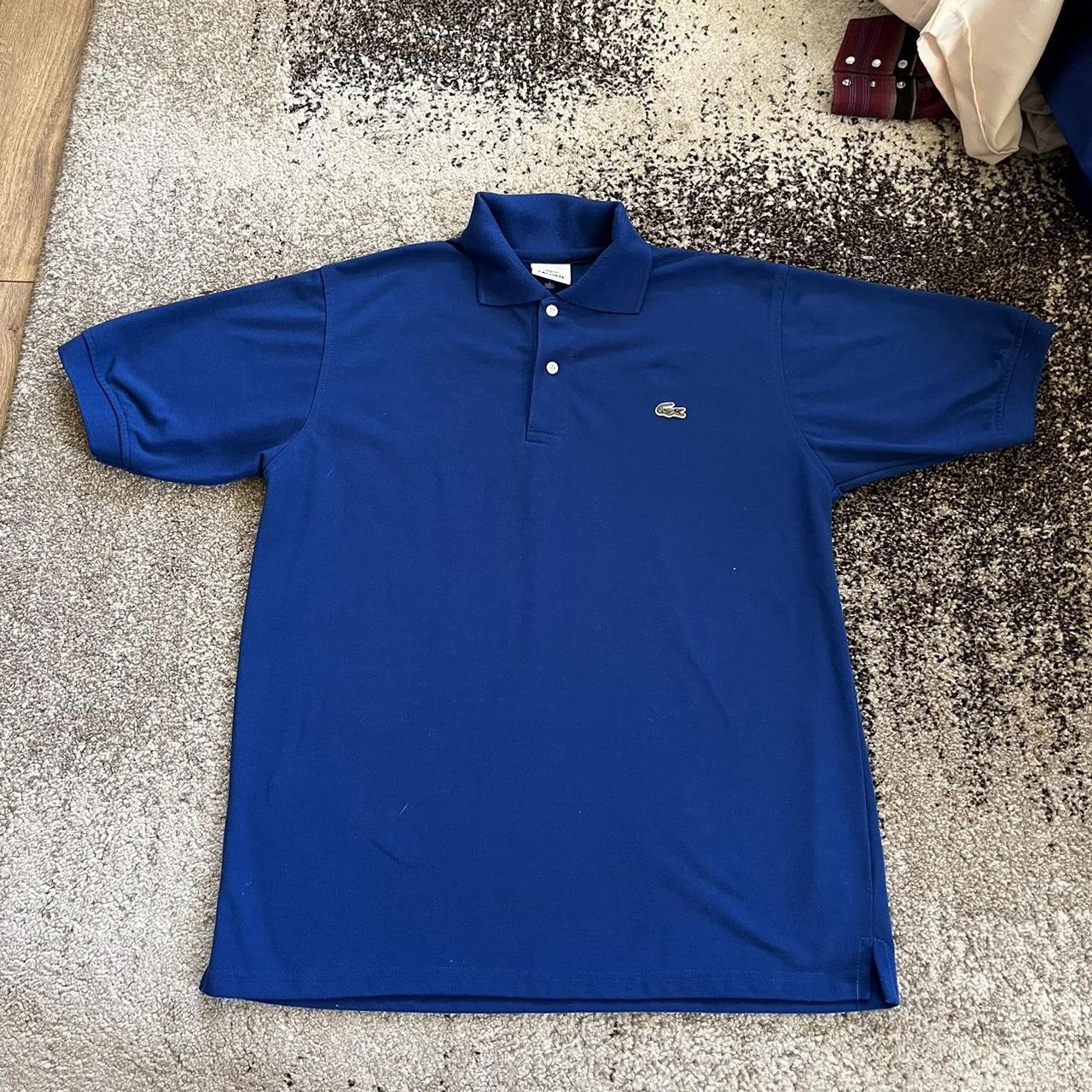 Lacoste Men's Navy and Green Polo-shirts | Depop