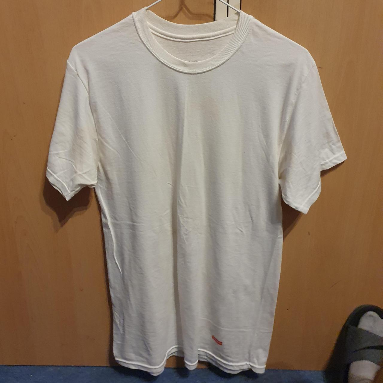 plain white supreme shirt