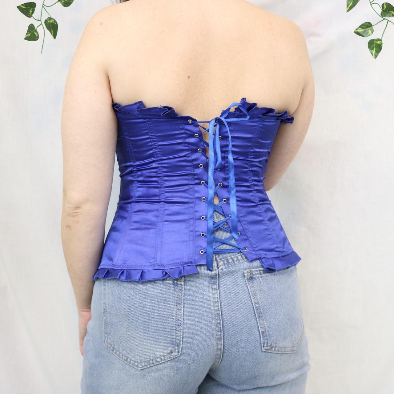 Gorgeous brand new Zara blue denim corset top Size - Depop