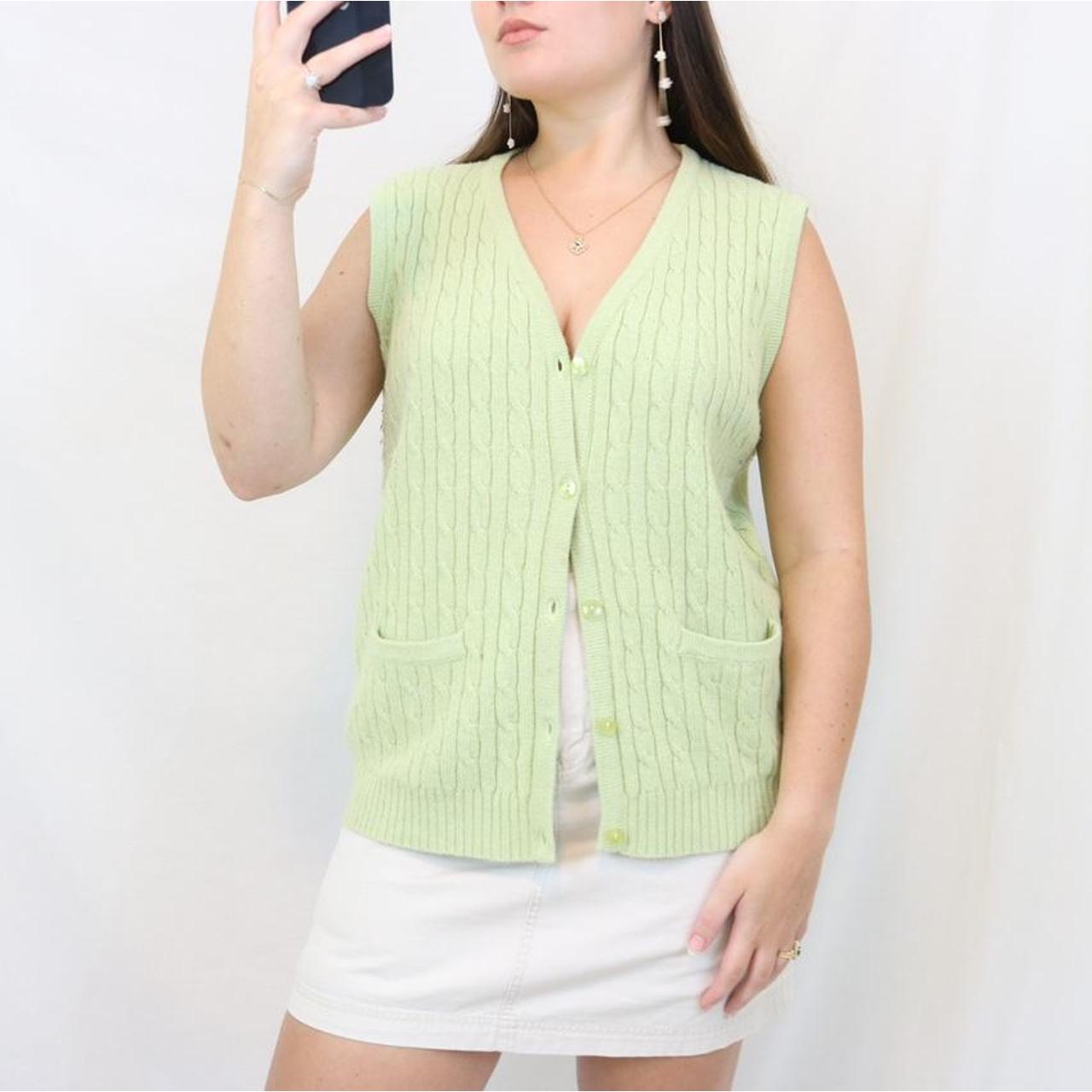 VINTAGE PASTEL GREEN SWEATER VEST 🕊, The