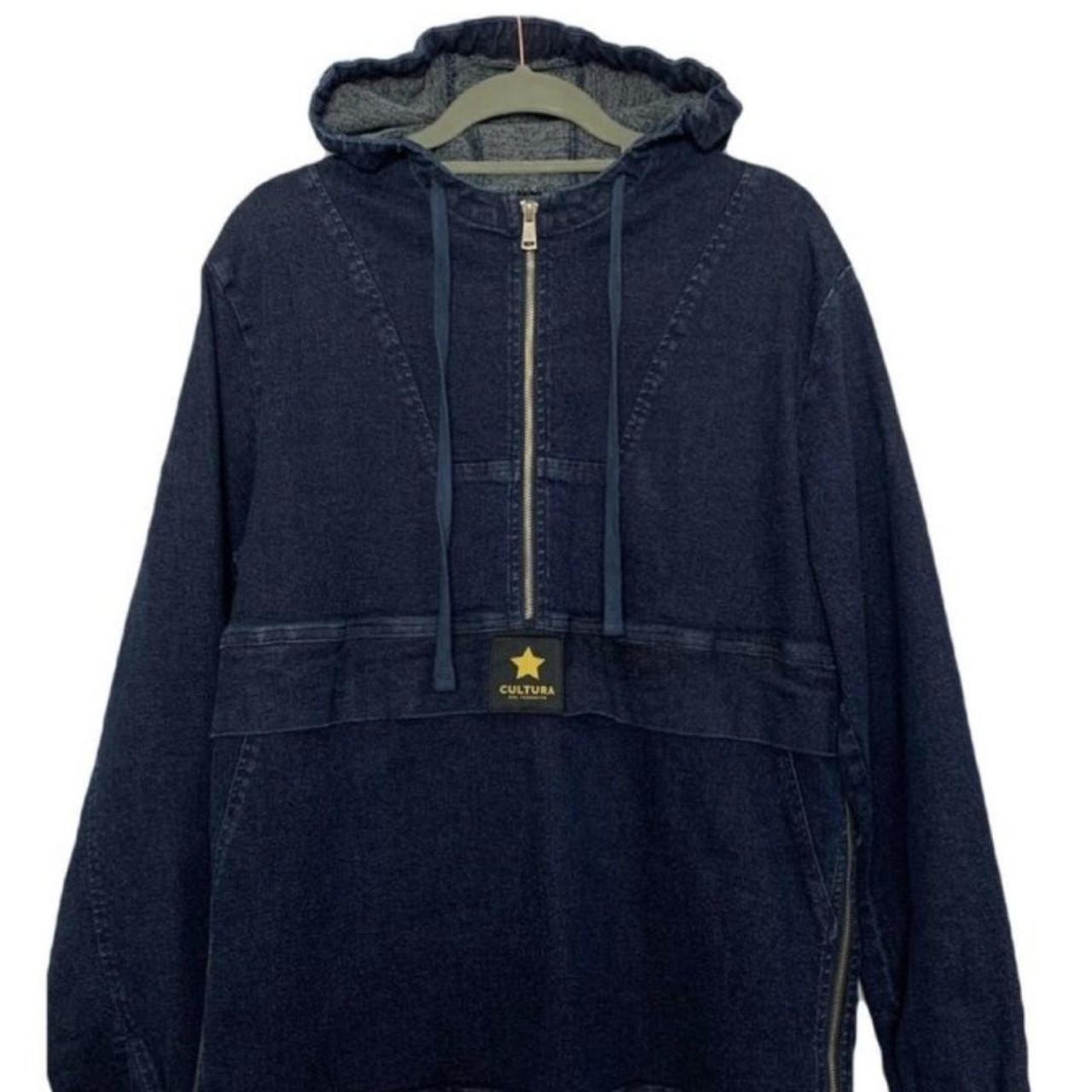 Mens denim half zip overshirt jacket Newells... Depop