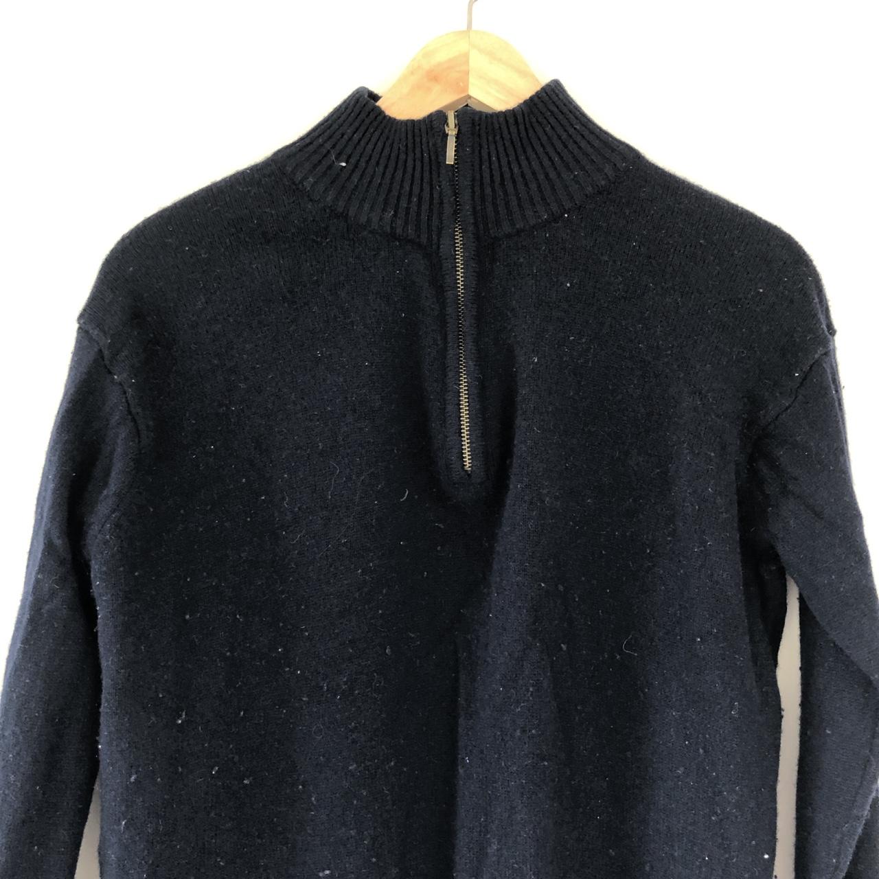 Navy quarter zip up woollen jumper So similar to... - Depop