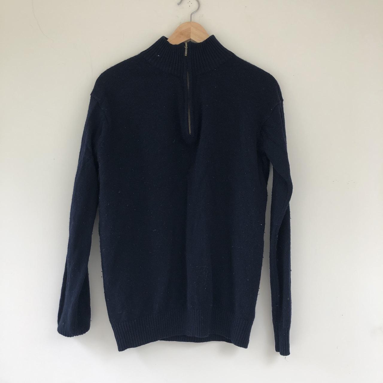 Navy quarter zip up woollen jumper So similar to... - Depop