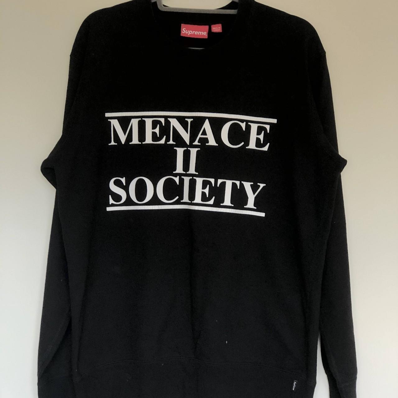 Supreme Menace II Society Crew neck Sweatshirt Size... - Depop