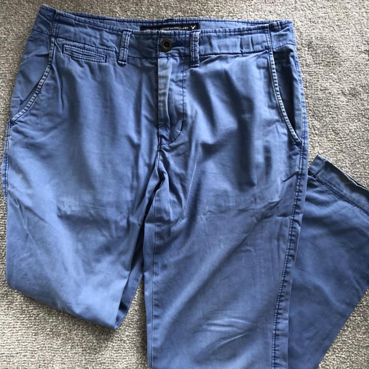 Mens blue chinos. American eagle slim fit. Size... - Depop