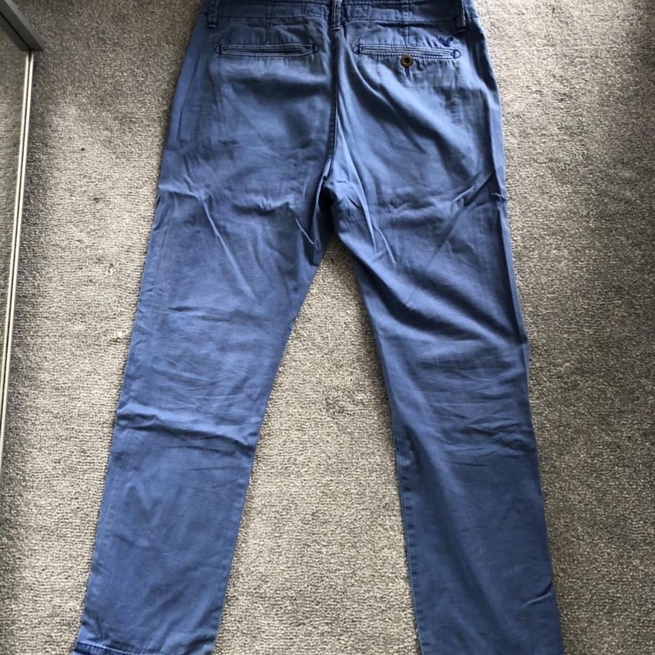 Mens blue chinos. American eagle slim fit. Size... - Depop