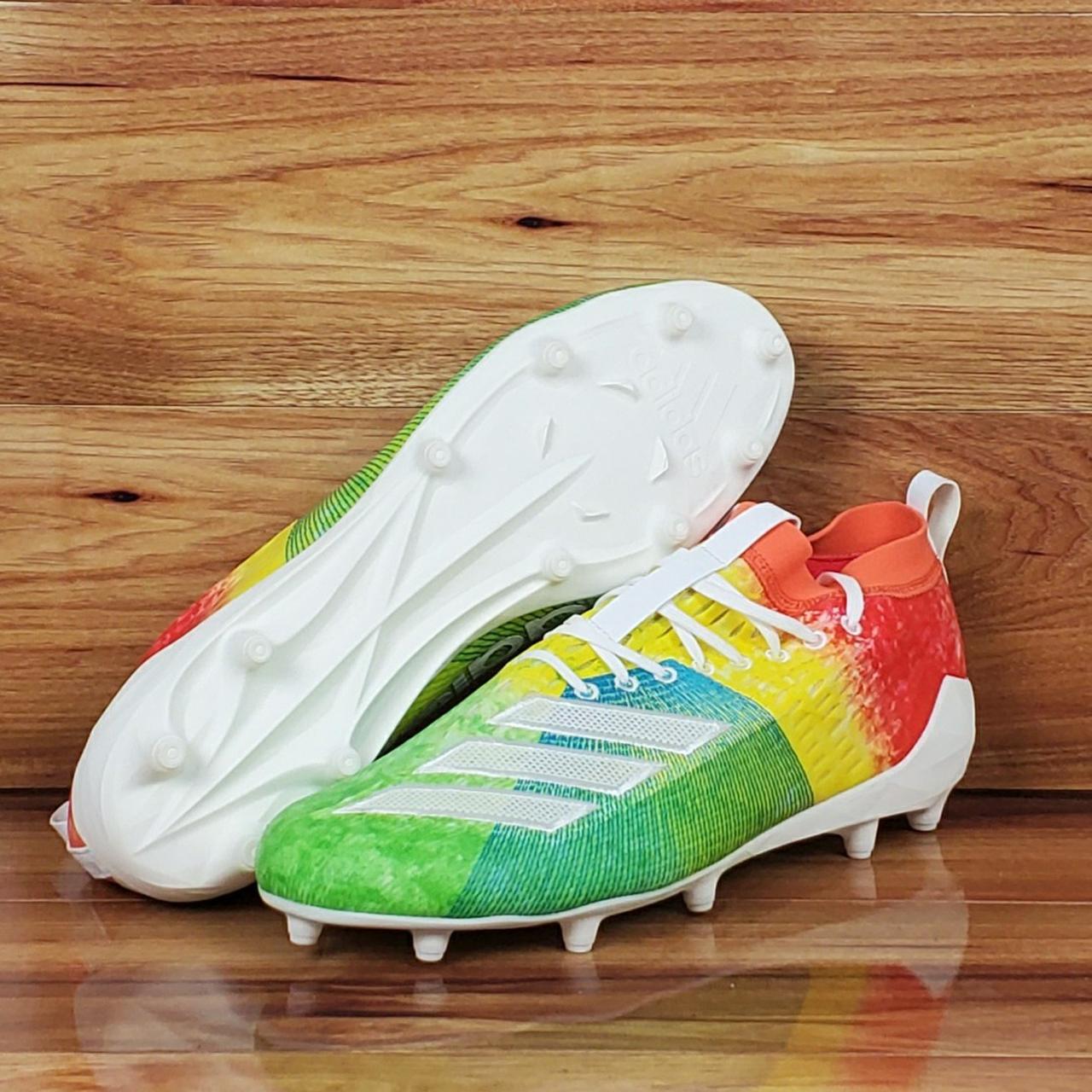 Rainbow football cleats best sale