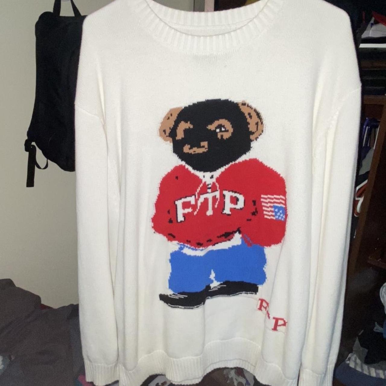 Ftp knit bear sweater in decent condition. It has a... - Depop