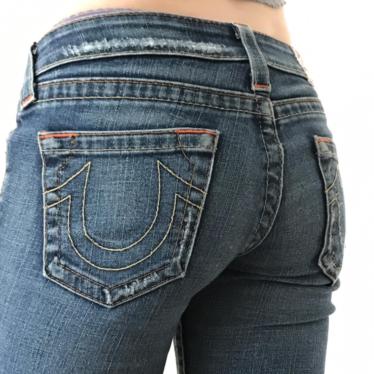 True Religion jeans classic logo pockets one pocket... - Depop