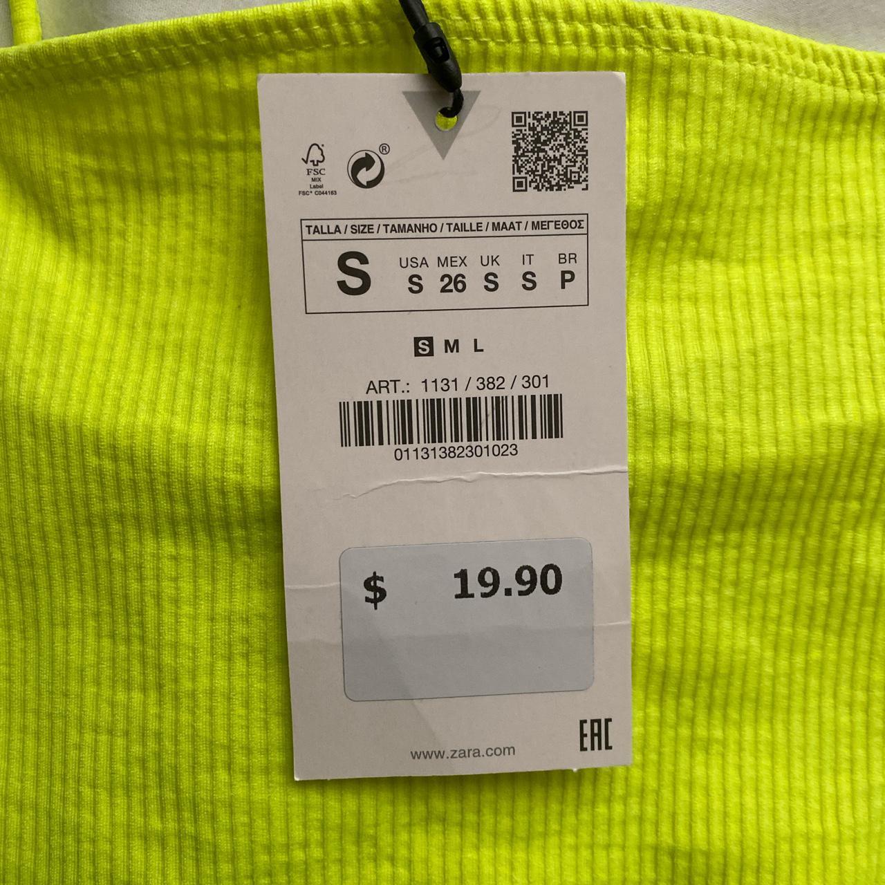 Neon green Zara bodysuit size small brand new... Depop