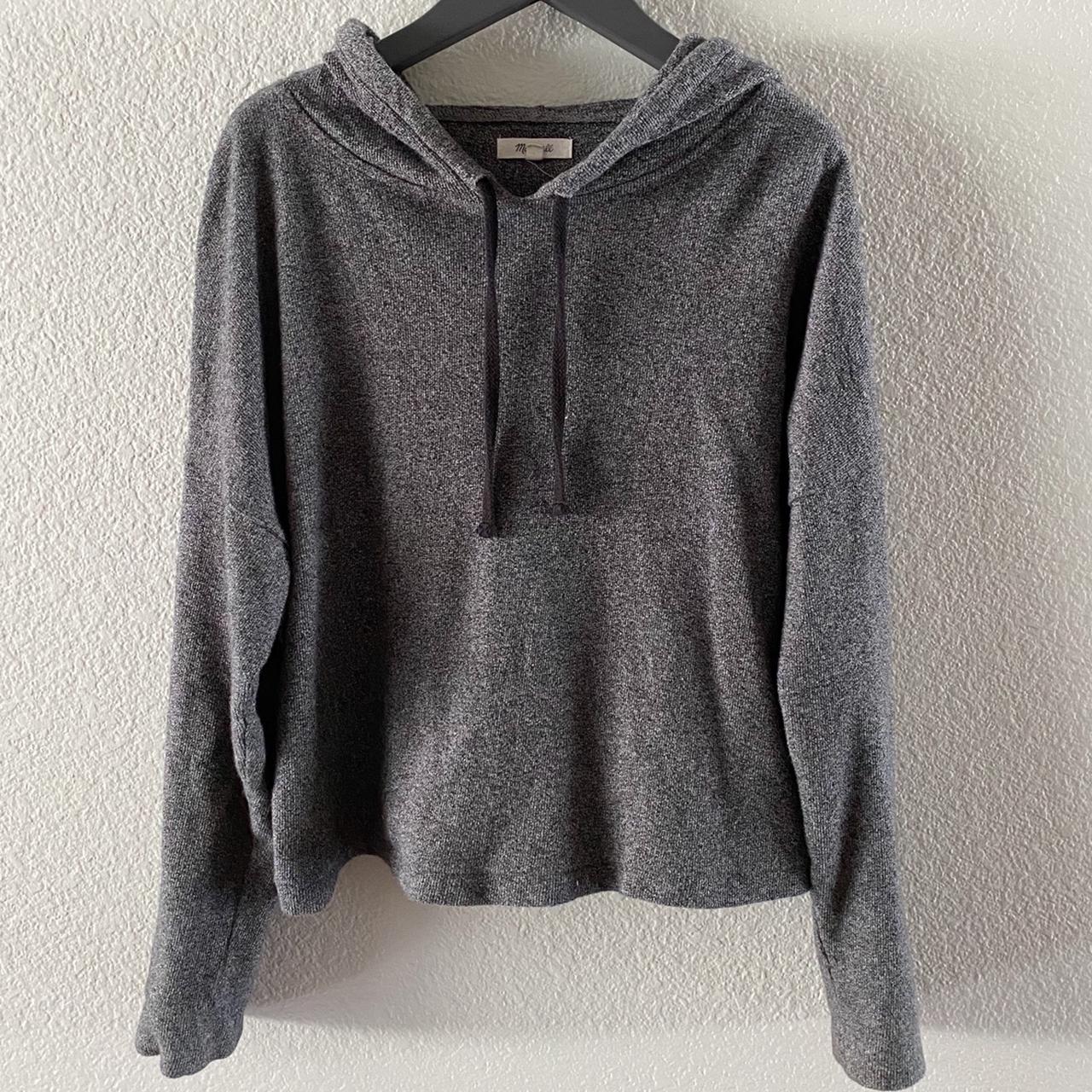 Madewell Women's Grey and Black Hoodie | Depop