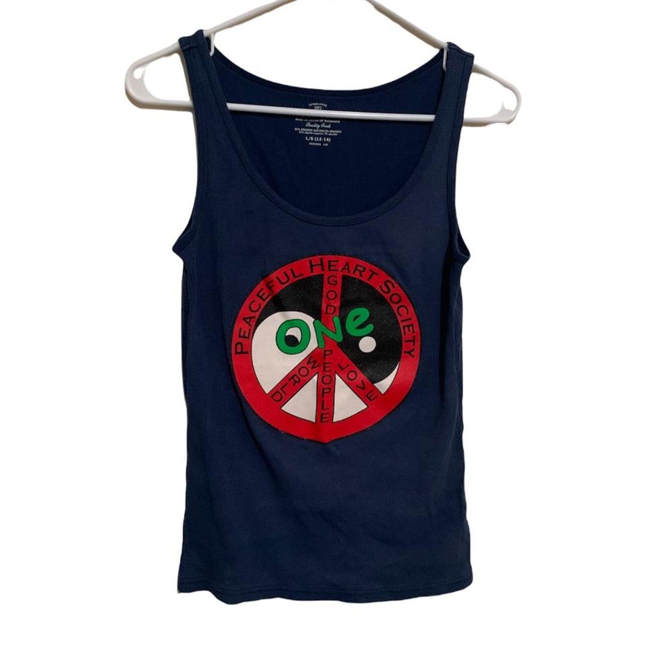 Faded Glory Yin Yang Peace Blue Tank Top Tags Says L Depop 