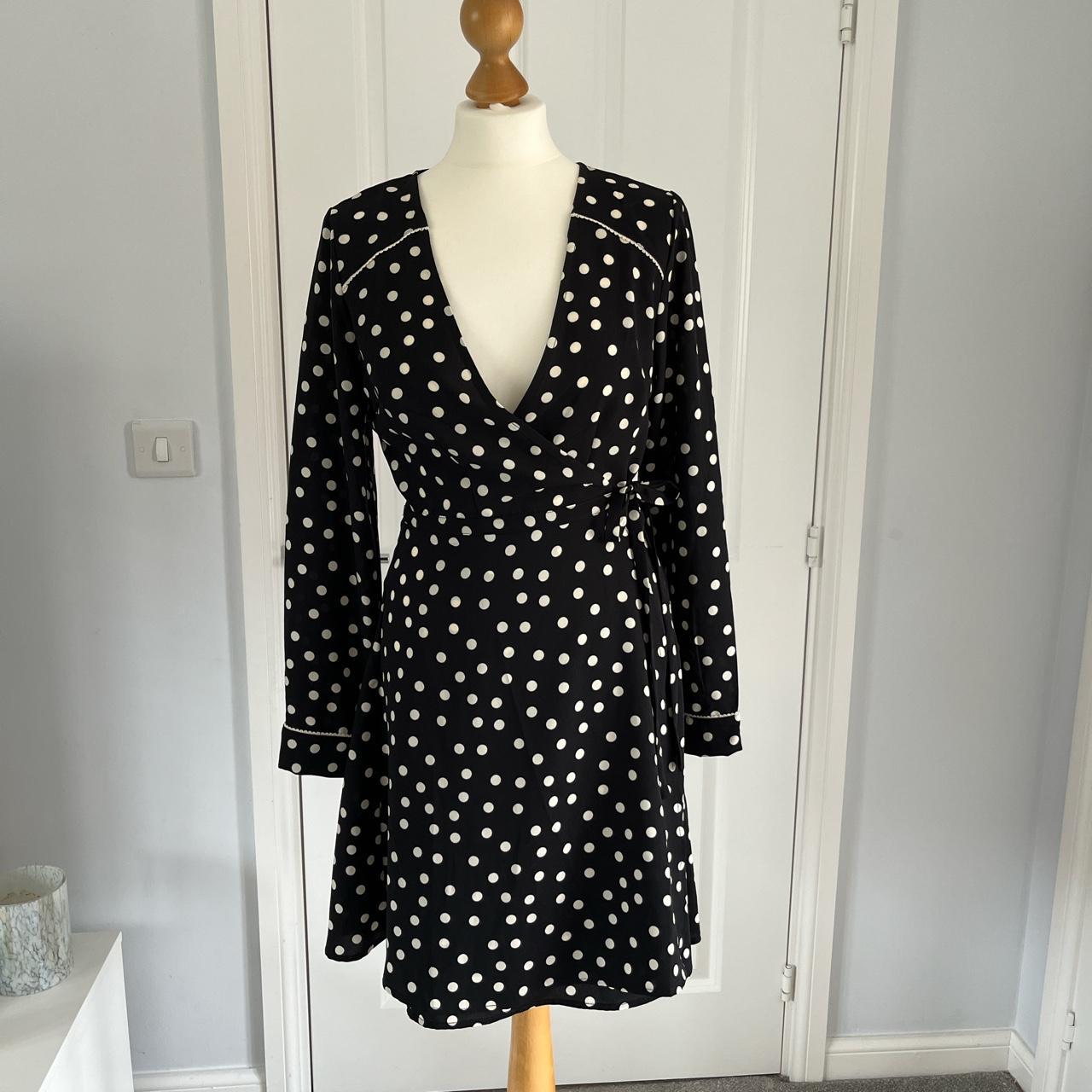 Mini wrap dress Polka dots Worn once Perfect condition - Depop