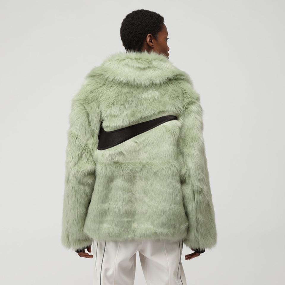 Nike x Ambush Green Fur Jacket | Size L | 100% - Depop