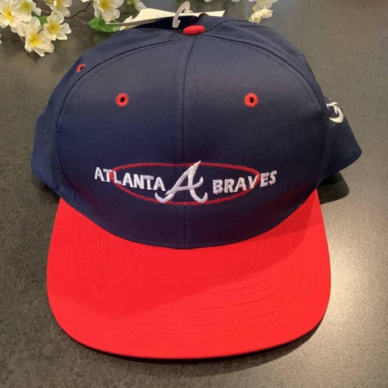 Vintage NWT MLB Atlanta Braves snapback hat. Nissin - Depop