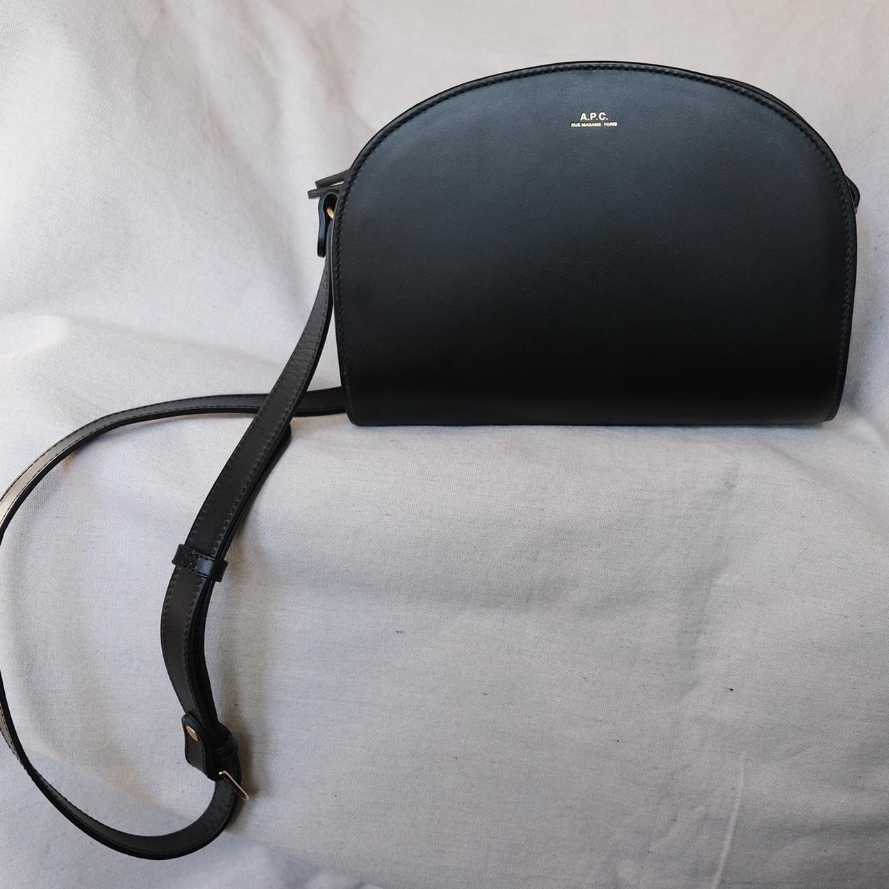 APC DEMILUNE CROSSBODY BAG BLACK LEATHER A French... Depop