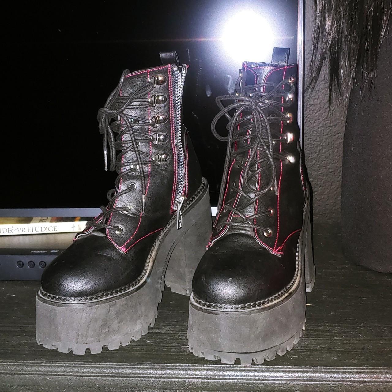 Demonia boots Great condition Size 8 true Just been... - Depop
