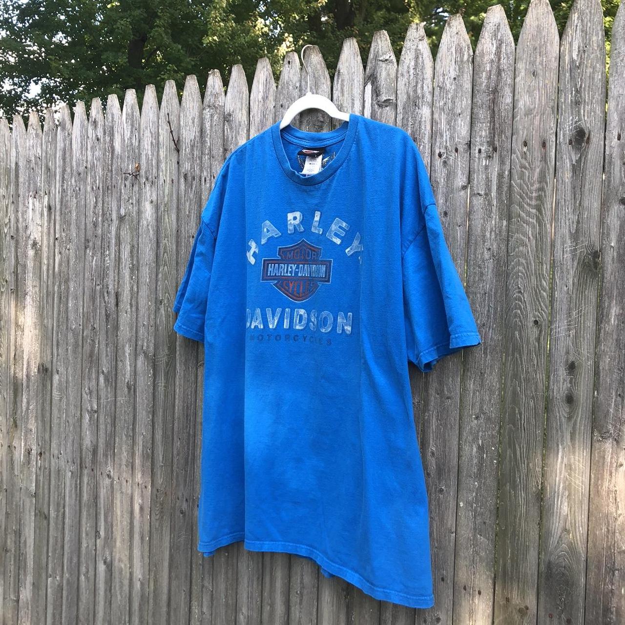 Harley Davidson Mens Blue T Shirt Depop 