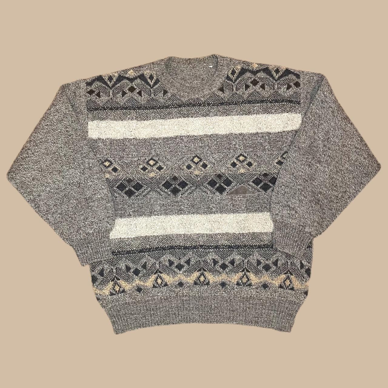 Men's Brown and Grey Jumper | Depop