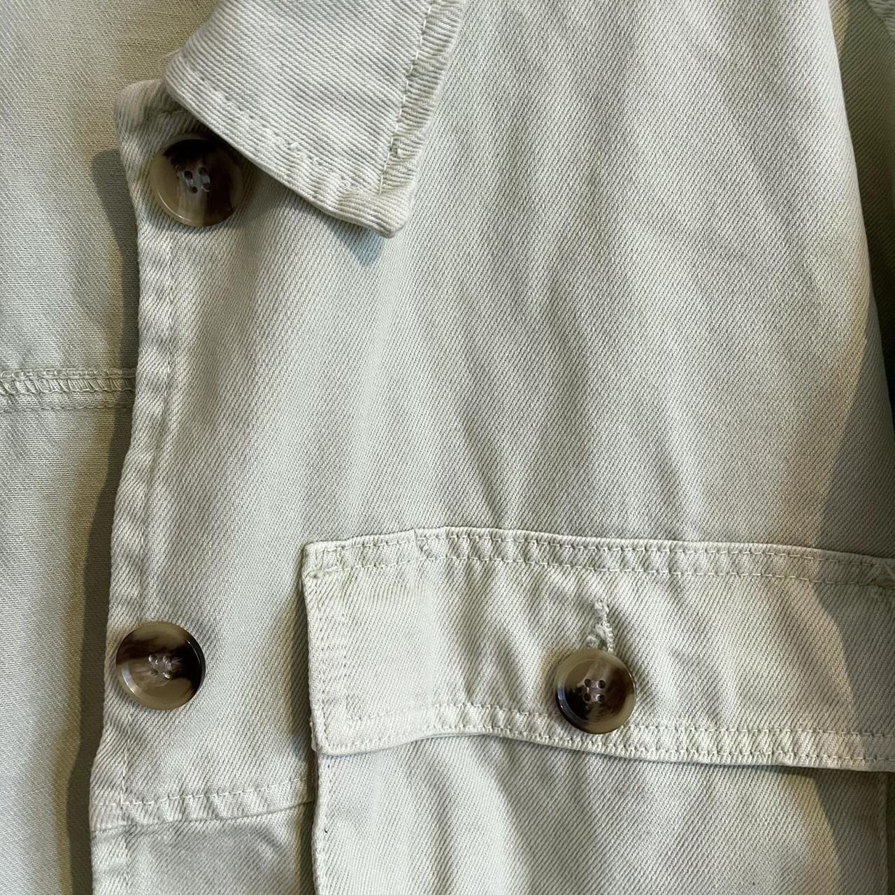 Super cute Zara mint green cropped denim jacket Depop