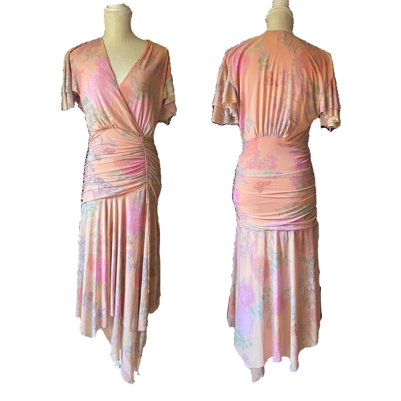 floral pastel watercolor maxi dress romantic... Depop