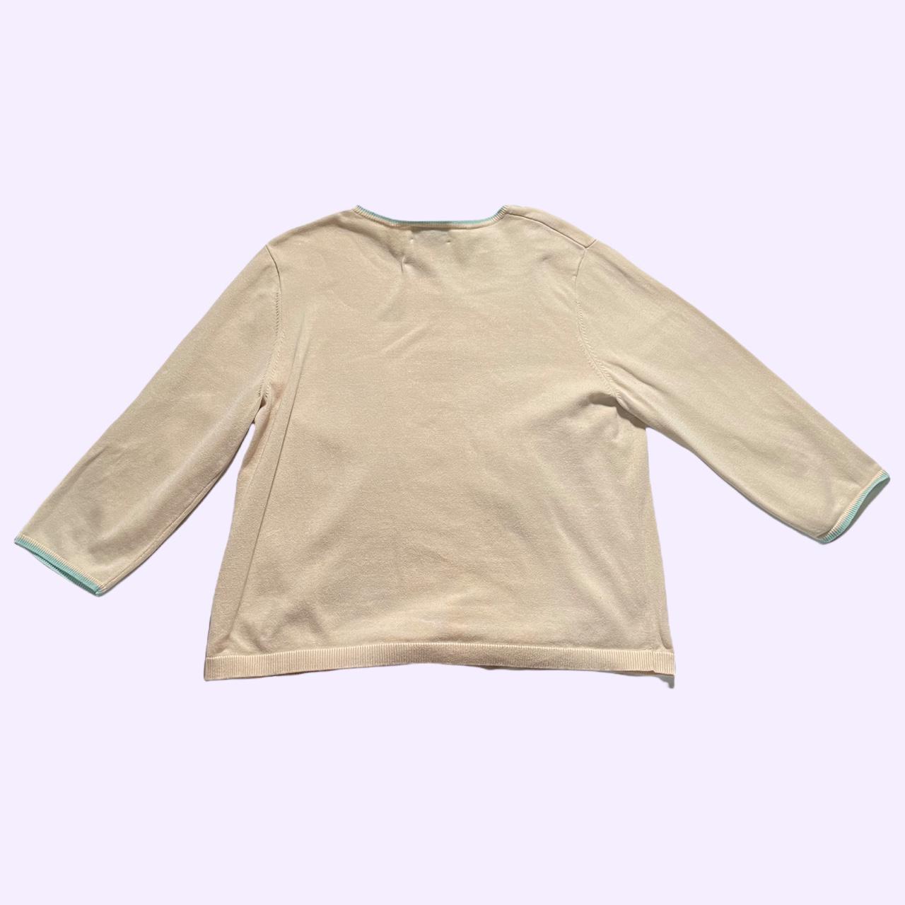 Pendleton Women's Cream and Blue Cardigan (2)