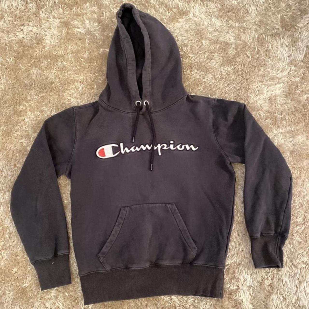 washed black champion sweatshirt