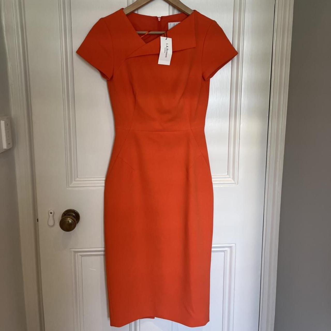 Brand new orange LK Bennett Dr Jo pencil dress Size... - Depop