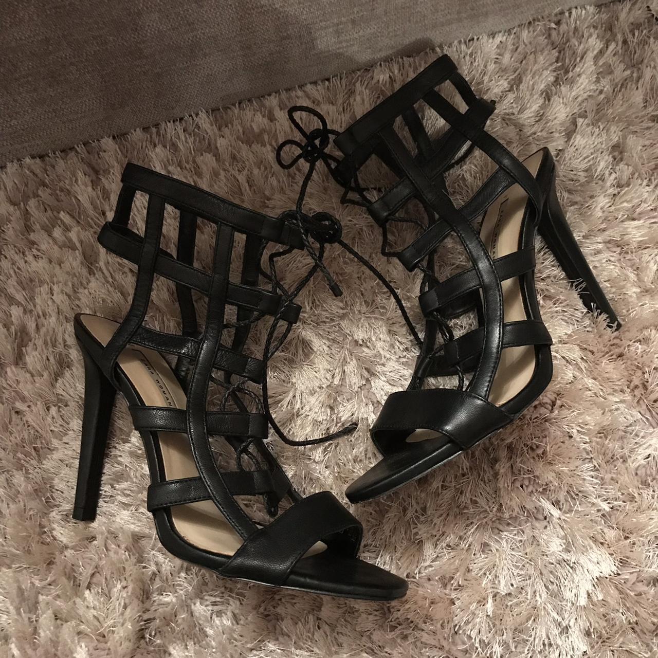 ZARA BLACK LEATHER STRAPPY LACE UP HIGH HEEL SANDALS SHOES 💕 Stunning 💕 |  eBay