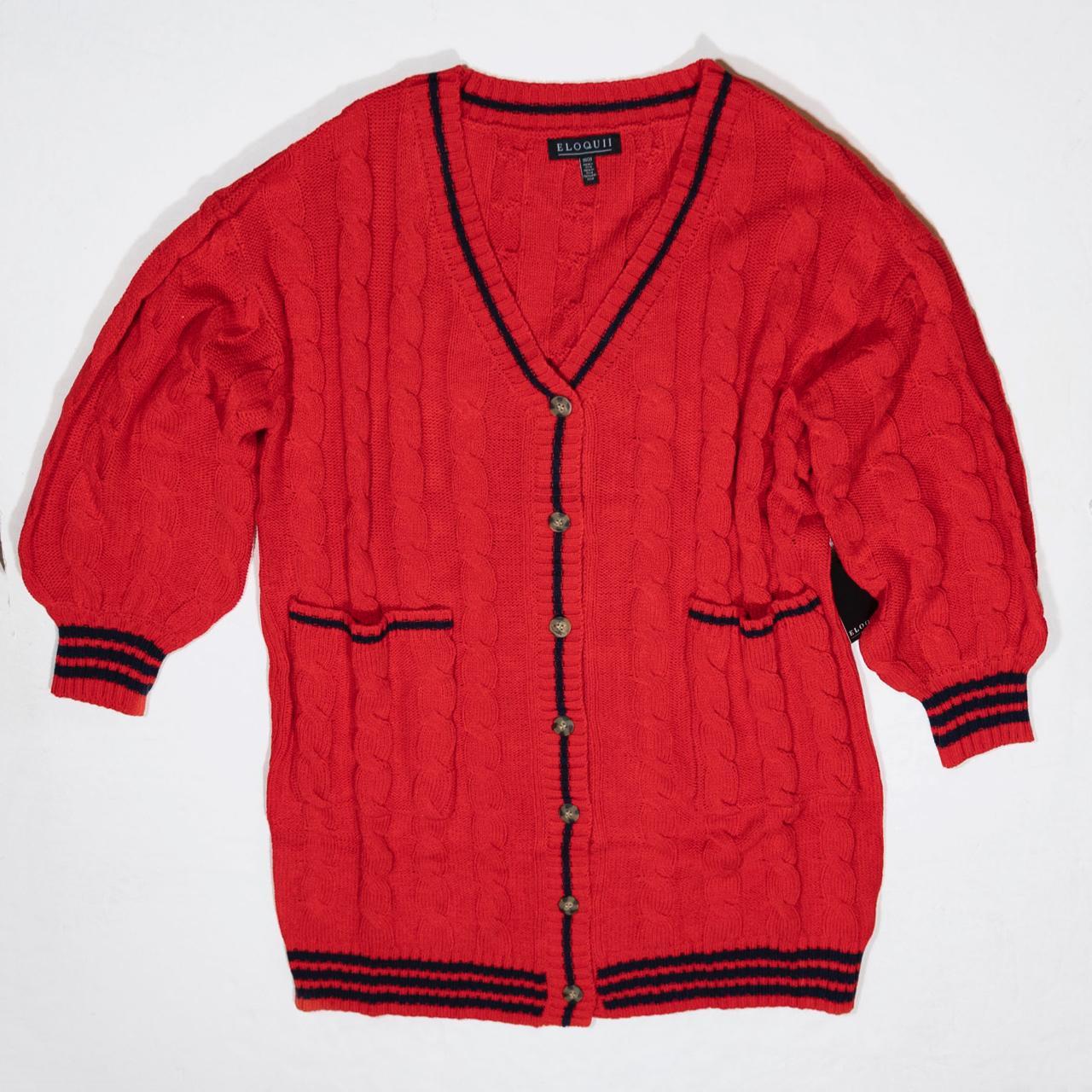 Eloquii Women's Red Cardigan