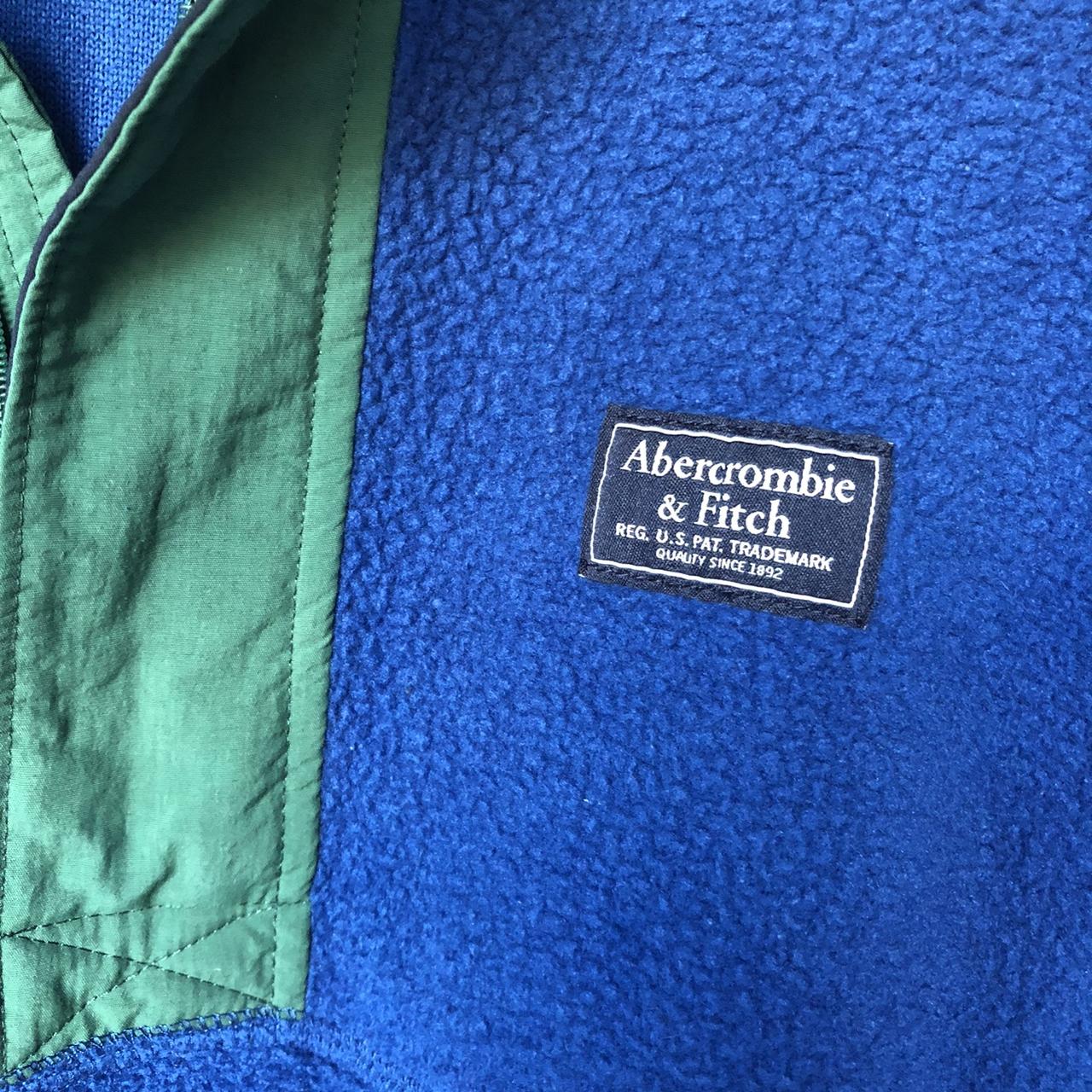 men’s abercrombie & fitch blue quarter zip... Depop