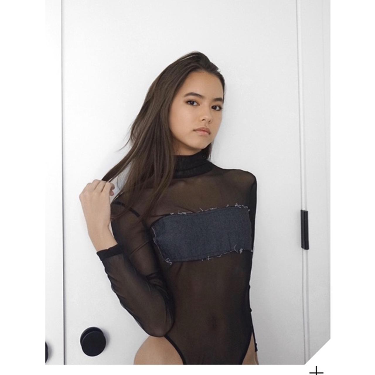 BLACK DENIM MESH BODYSUIT. Nothing to hide. The - Depop